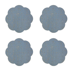 Gold-Flecked Blue Placemat Set (4) | Jonathan Adler Petal | Oroa.com