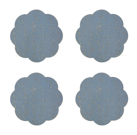 Gold-Flecked Blue Placemat Set (4) | Jonathan Adler Petal | Oroa.com