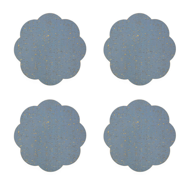 Gold-Flecked Blue Placemat Set (4) | Jonathan Adler Petal | Oroa.com