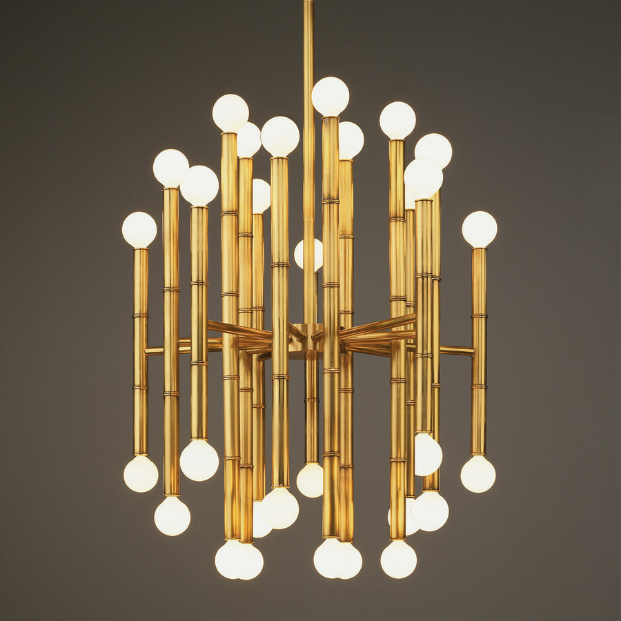 Bamboo Detail Brass Chandelier | Jonathan Adler Meurice | Oroa.com