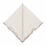Milano Linen Napkins With Khaki Ruffled Edges Set of 4