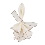 Milano Linen Napkins With Khaki Ruffled Edges Set of 4