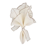 Milano Linen Napkins With Khaki Ruffled Edges Set of 4