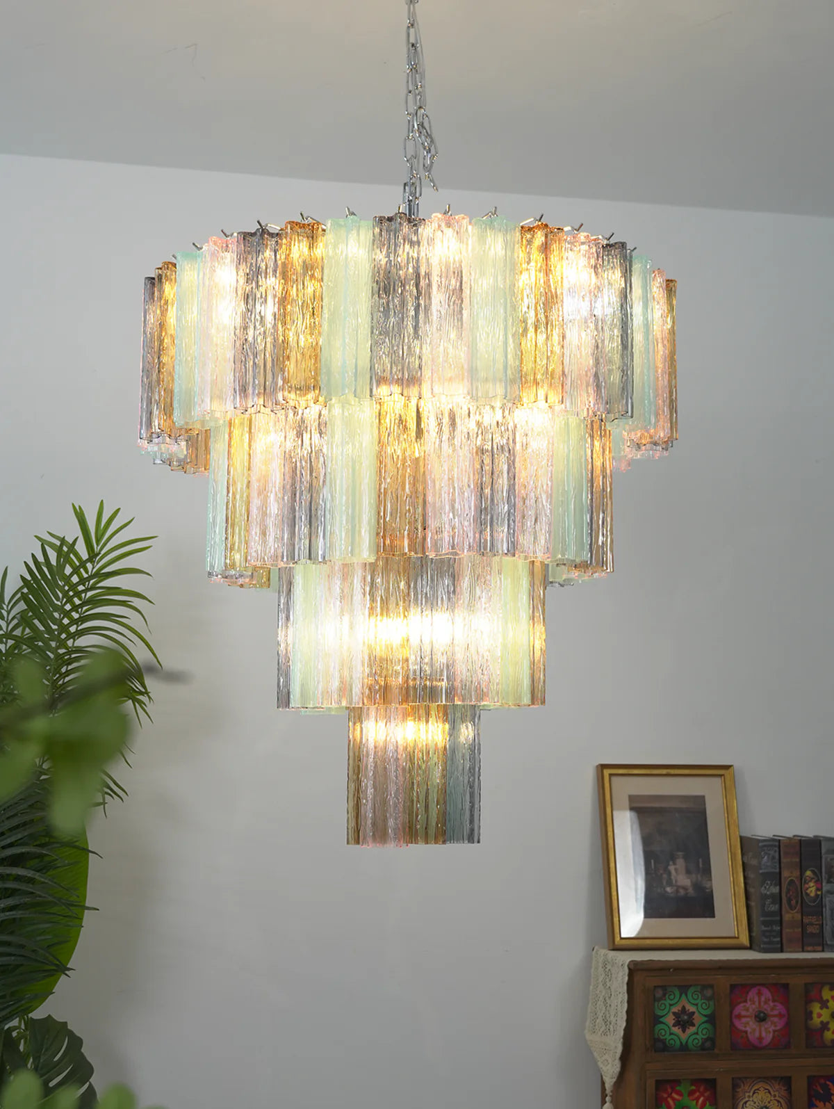 Multi Layered Colorful Glass Chandelier - OROA