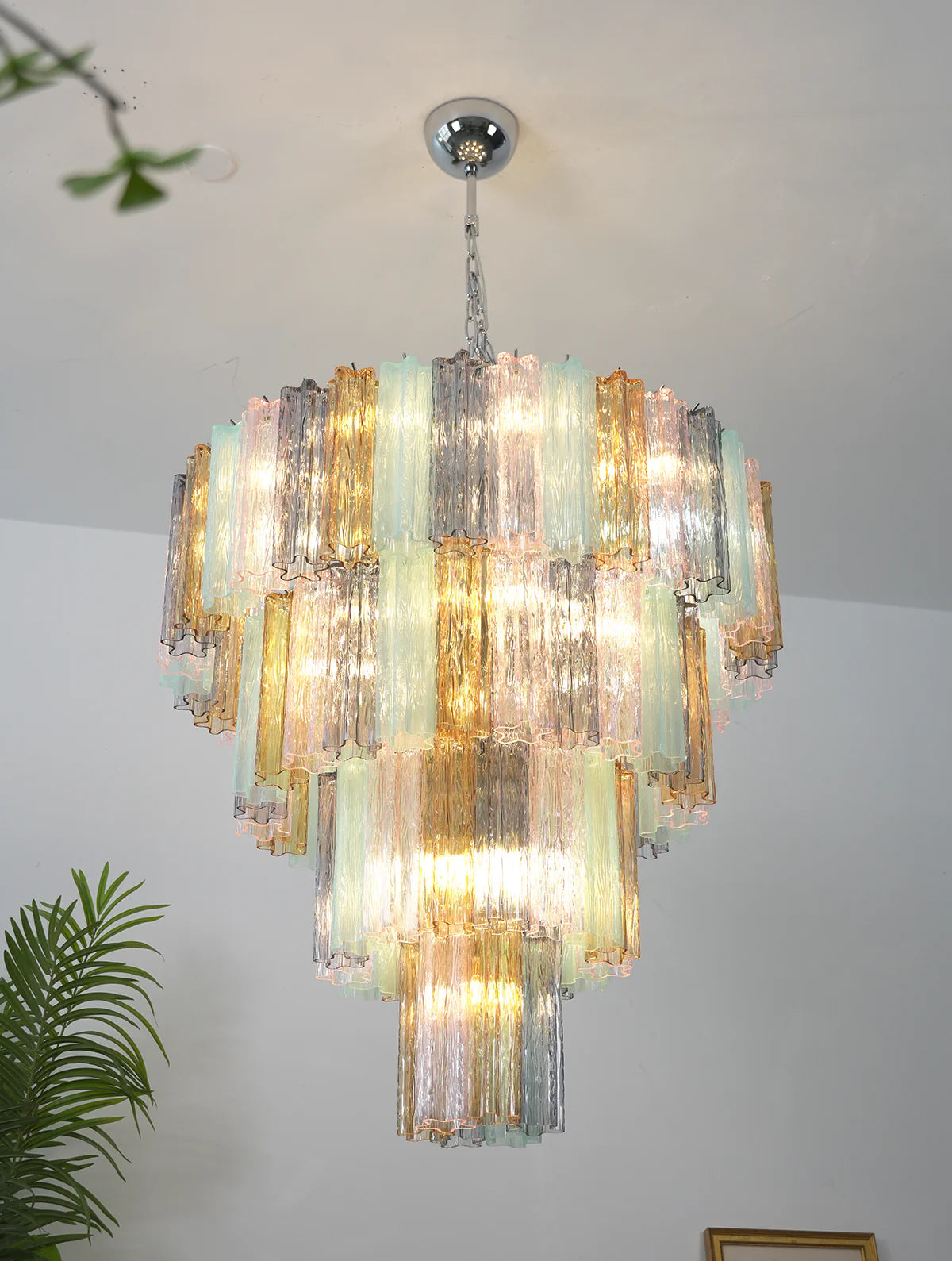 Multi Layered Colorful Glass Chandelier - OROA