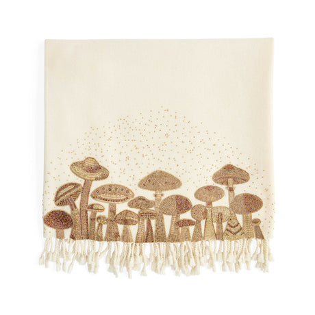 Gold Beads Embroidered Throw | Jonathan Adler Mushrooms | Oroa.com