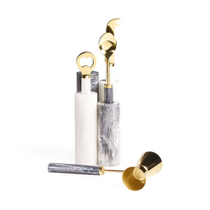 Marbleized Black & White Barware Set | Jonathan Adler Mustique | Oroa.com