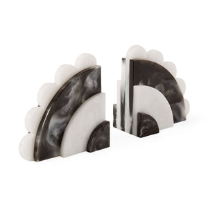 Scalloped Black & White Bookends | Jonathan Adler Mustique | Oroa.com