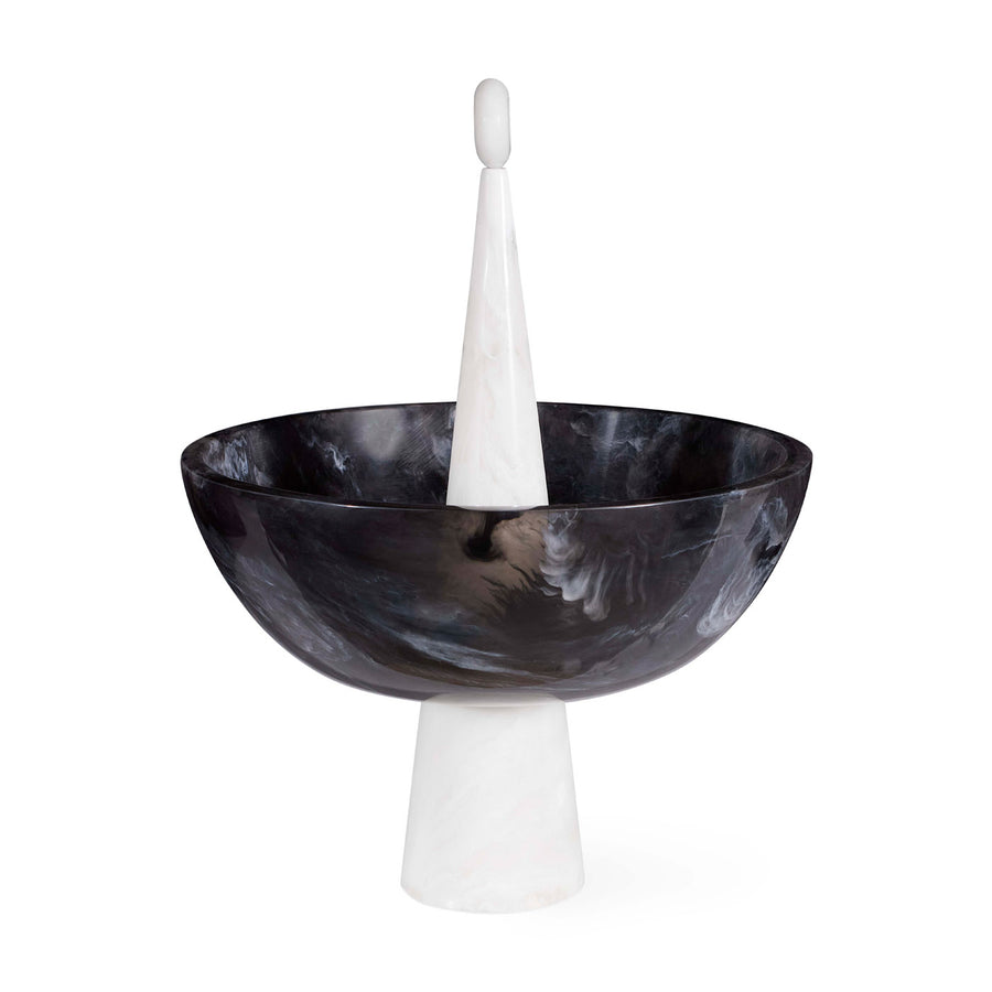 Marbleized Black & White Finial Bowl | Jonathan Adler Mustique | Oroa.com