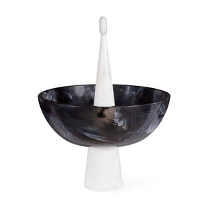Marbleized Black & White Finial Bowl | Jonathan Adler Mustique | Oroa.com