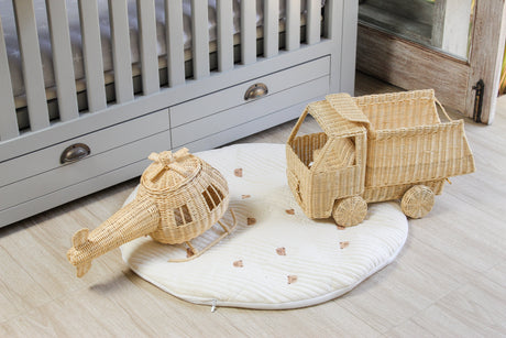 Rattan Toy Helicopter | Montessori Airplane Nursery Decor