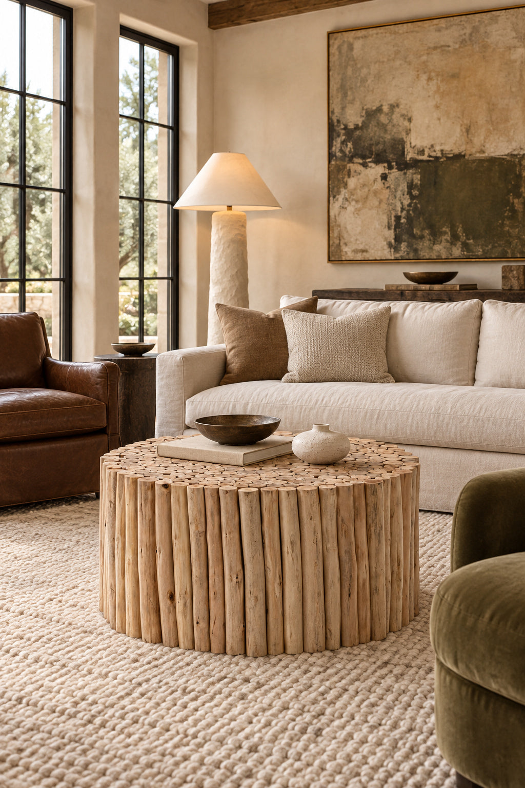 Natural Acacia Round Coffee Table | Catchy