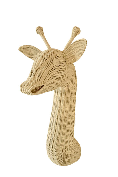 Rattan Giraffe Wall Decor | Handmade Safari Animal Decor