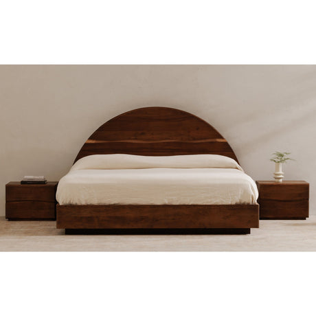 Modern European furniture - Arched Acacia Wood Bed - www.oroa.com