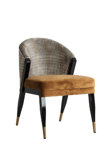 dining chairs ocher velvet and print - oroa.com