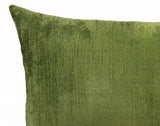 Olive Green Silk Velvet Ikat Pillow Cover 16 X 24