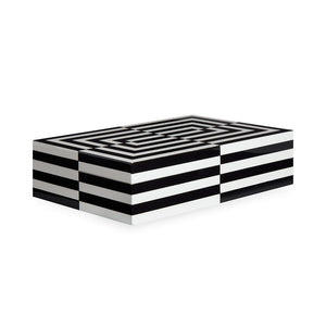 Black & White Lacquer Box L | Jonathan Adler Op Art