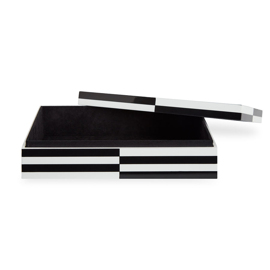 Black & White Lacquer Box L | Jonathan Adler Op Art