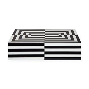 Black & White Lacquer Box L | Jonathan Adler Op Art