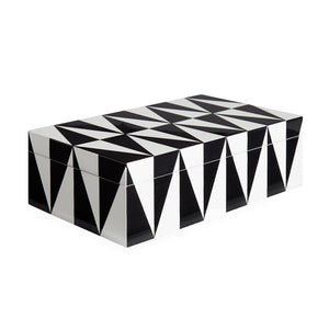 Black & White Lacquer Box M | Jonathan Adler Op Art