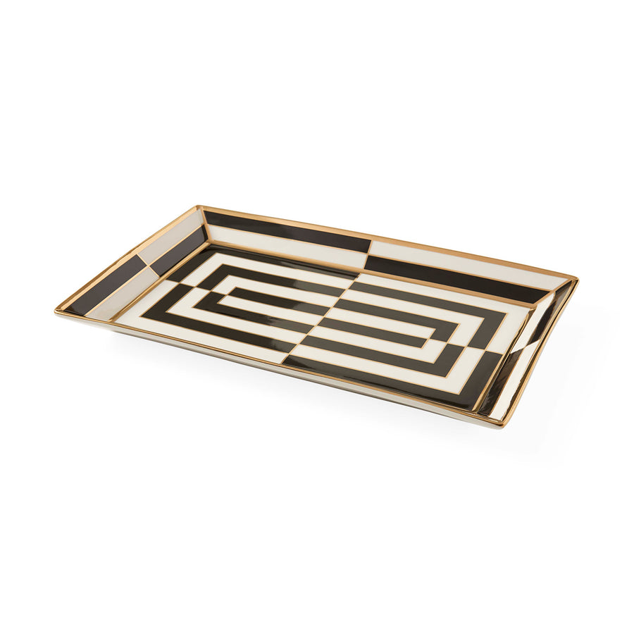 Porcelain Rectangular Serving Tray | Jonathan Adler Op Art | Oroa.com