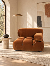 Orange Performance Velvet Modular Lounge Chair | OROA
