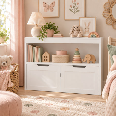 White Wooden Book an Toy Organizer | OROA Kids