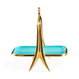 Turquoise Interior Golden Tray | Jonathan Adler Oscar | Oroa.com