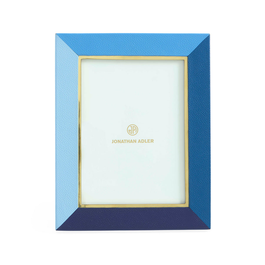 Blue Leather Photo Frame L | Jonathan Adler Perimeter | Oroa.com