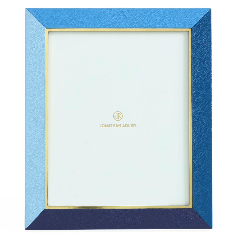 Blue Leather Photo Frame S | Jonathan Adler Perimeter | Oroa.com