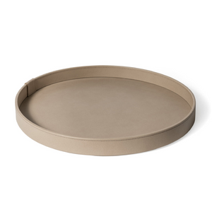 Calfskin Leather Round Tray | Pinetti Gea | OROA.com
