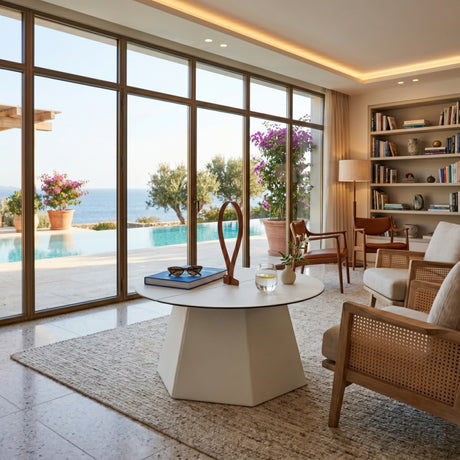   leather round coffee table white pinetti - www.oroa.com | Oroa.com