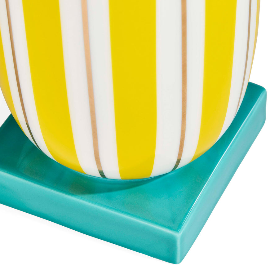 Yellow Stripes Tall Porcelain Vase | Jonathan Adler Portofino | Oroa.com