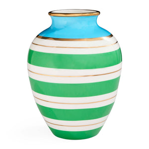 Green Stripes Porcelain Urn | Jonathan Adler Portofino | Oroa.com