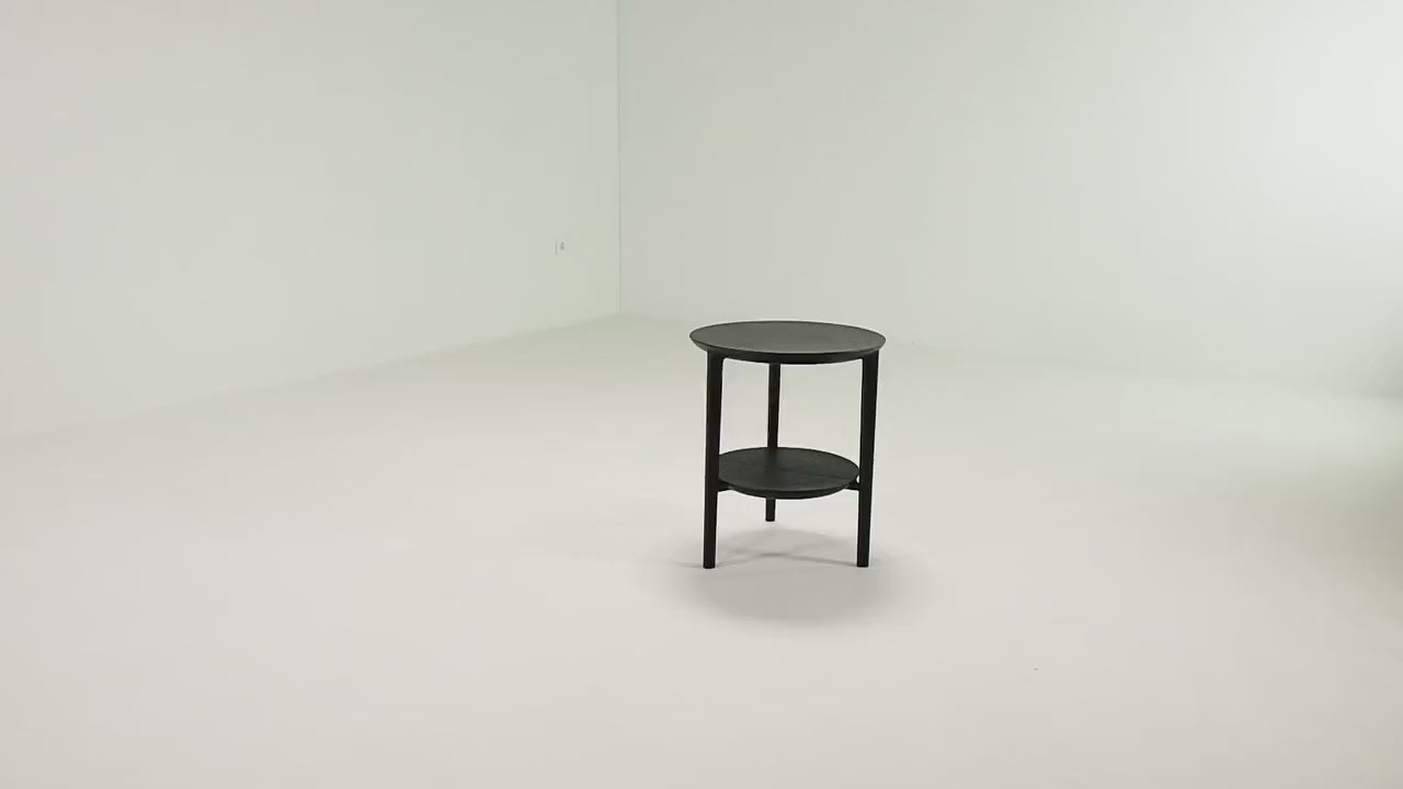  Circular Tiered Black Oak Side Table | Ethnicraft Bok | Oroa.com
