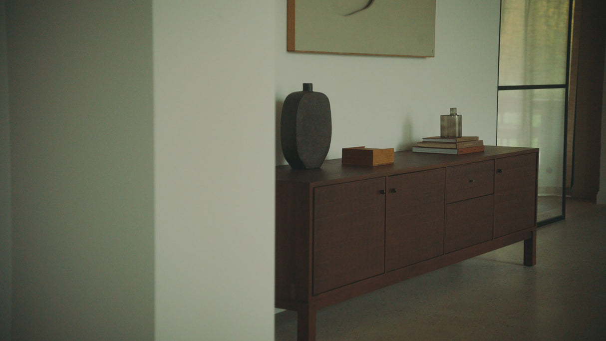   Modern European furniture - Brown Teak Carved TV Cabinet - www.oroa.com | Oroa.com