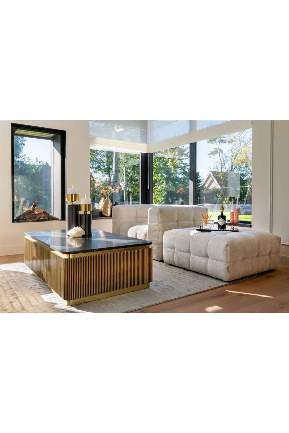   Gold Rectangular Coffee Table | Oroa.com