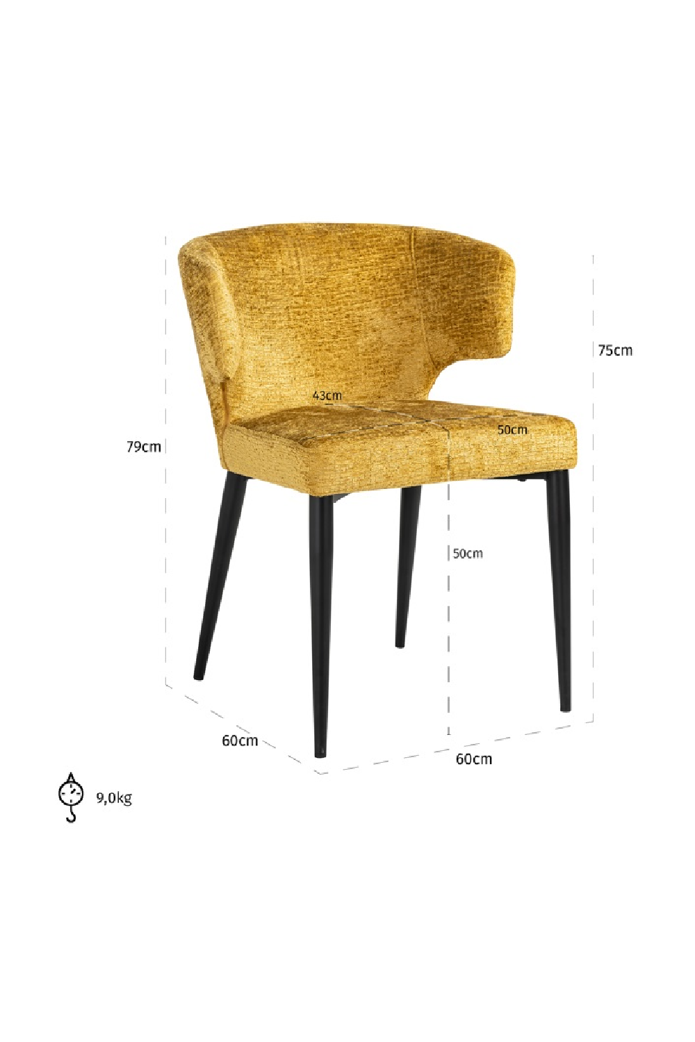   Modern Wingback Dining Chair | Oroa.com