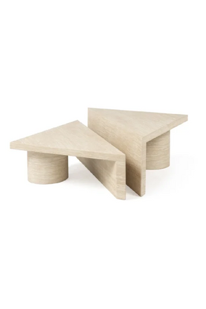   Geometrical Travertine Coffee Tables (2) | Oroa.com
