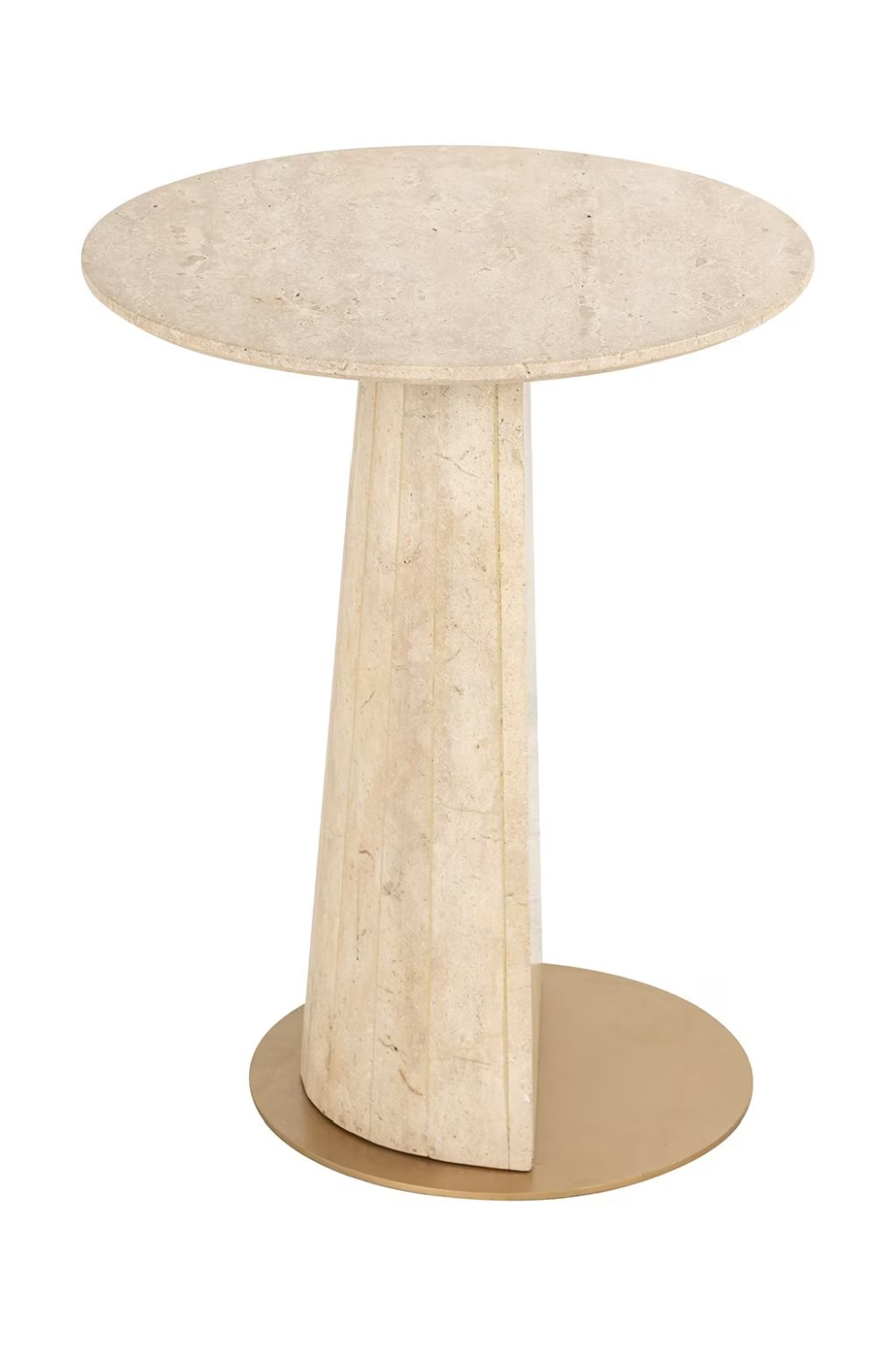   Travertine Pedestal End Table | Oroa.com