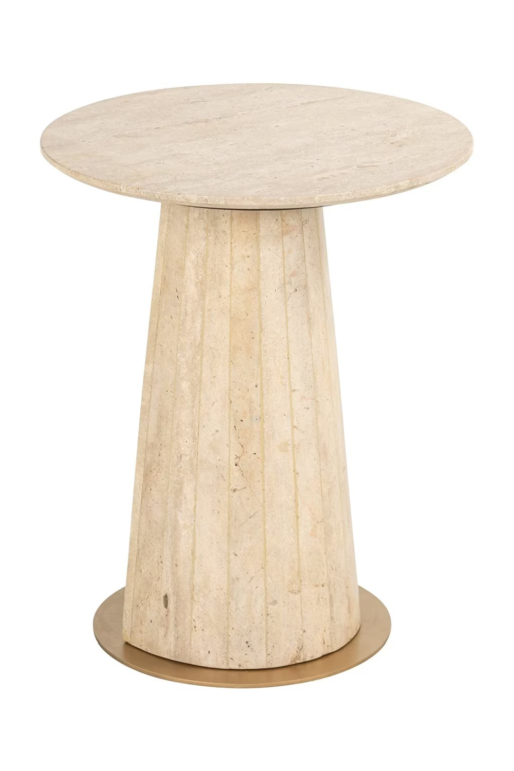   Travertine Pedestal End Table | Oroa.com