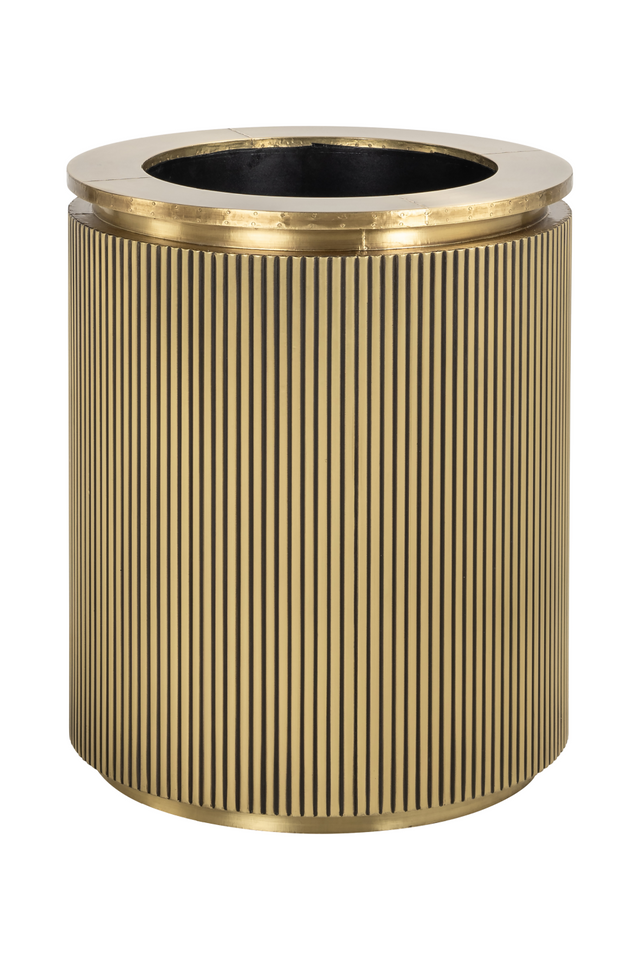 Gold Cylindrical Ridged Planter | Richmond Interiors Ironville | Oroa.com