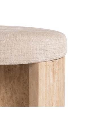  Round Travetine Base Stool | Oroa.com