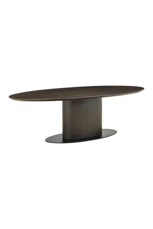   Dark Brown Wooden Oval Dining Table | Oroa.com