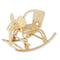 A natural rattan rocking chair shaped like an elephant, featuring a woven seat, backrest, and ears, mounted on curved wooden rockers - oroa