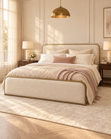 Valerie Upholstered Storage Bed in Beige, King | Catchy