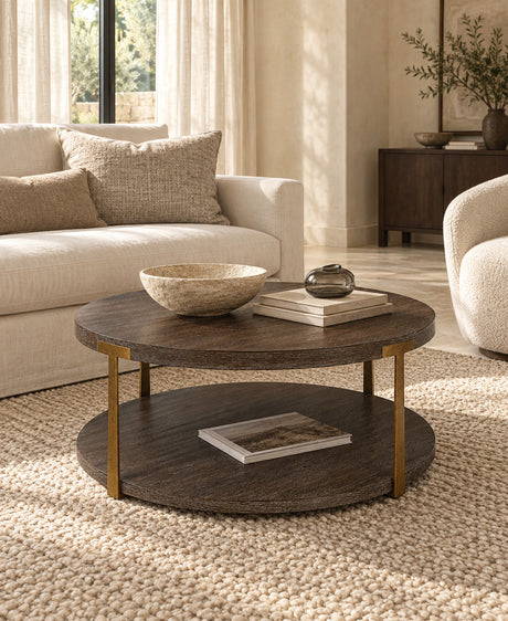 round two tier coffee table