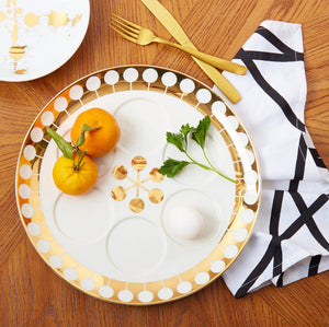 Gold Accent Seder Plate | Jonathan Adler Futura | Oroa.com