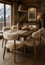 Sheepskin Fur Dining Chair | OROA Modern Cabin | Oroa.com