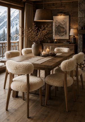   Sheepskin Fur Dining Chair | Oroa.com